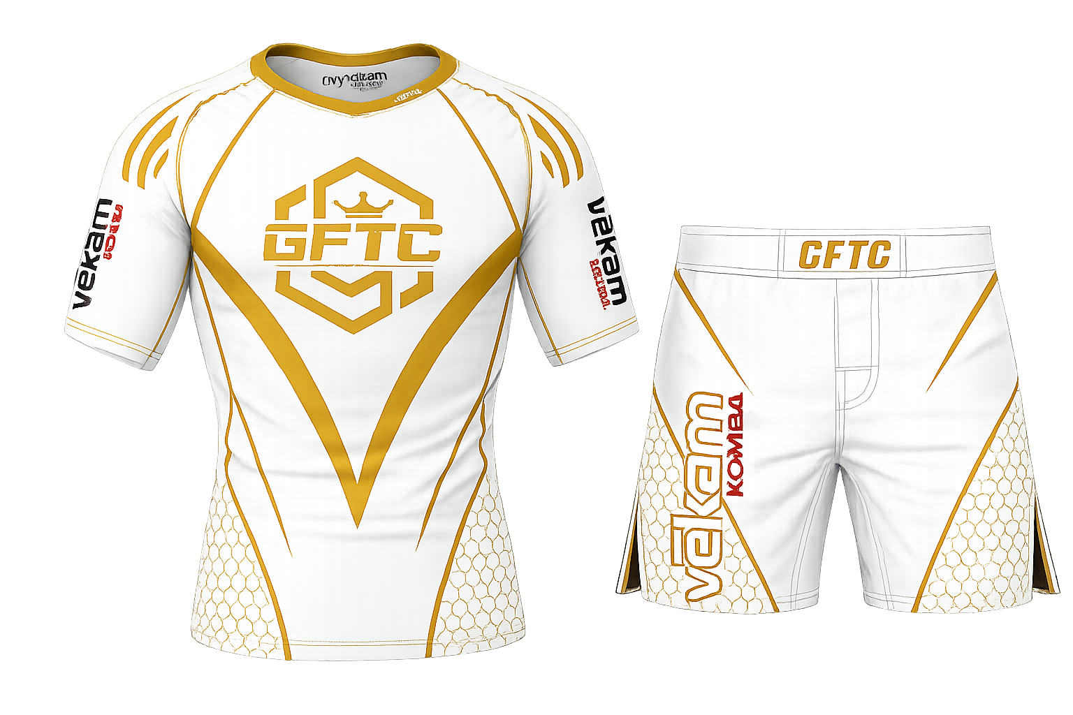 ENSEMBLE RASHGUARD + SHORT MMA (BLANC)